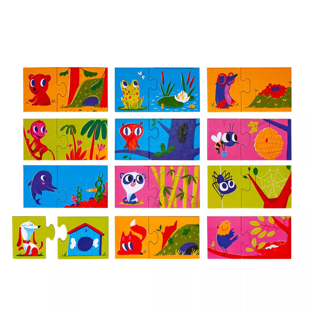Baby Puzzle dėlionė mažiausiems Kas kur gyvena 24 detalės