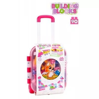 Technok konstruktorius lagamine 90 detalių rožinis