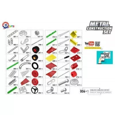 Technok konstruktorius metalinis 381 detalė